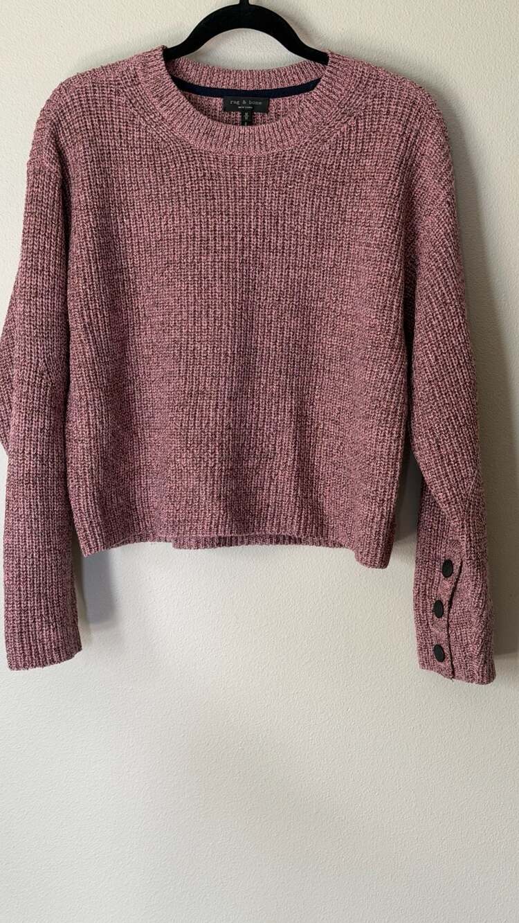 Rag & Bone Jubilee Sweater Size M Dusty Rose Merino Wool Blend - Picture 1 of 6